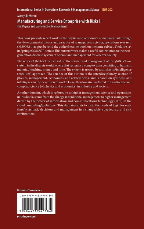 Produktbild: Manufacturing and Service Enterprise with Risks II