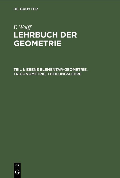 Produktbild: Ebene Elementar-Geometrie, Trigonometrie, Theilungslehre
