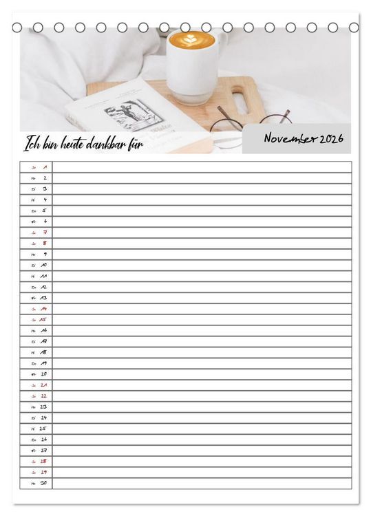 Produktbild: Ich bin dankbar - ein Jahr voller Achtsamkeit (Tischkalender 2026 DIN A5 hoch), CALVENDO Monatskalender