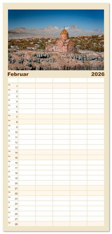 Produktbild: Familienplaner 2026 - Armenien - Wo die Geschichte ihre Stimme erhebt mit 5 Spalten (Wandkalender, 21 x 45 cm) CALVENDO