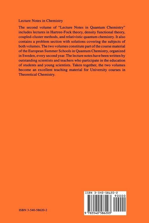 Produktbild: Lecture Notes in Quantum Chemistry II