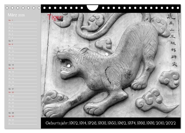 Produktbild: Das Chinesische Horoskop / Geburtstagskalender (Wandkalender 2026 DIN A4 quer), CALVENDO Monatskalender