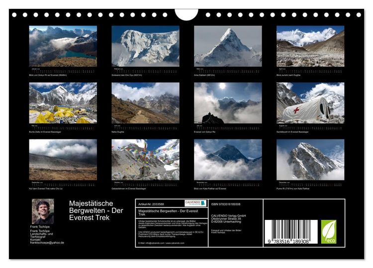 Produktbild: Majest&auml;tische Bergwelten - Der Everest Trek (Wandkalender 2026 DIN A4 quer), CALVENDO Monatskalender