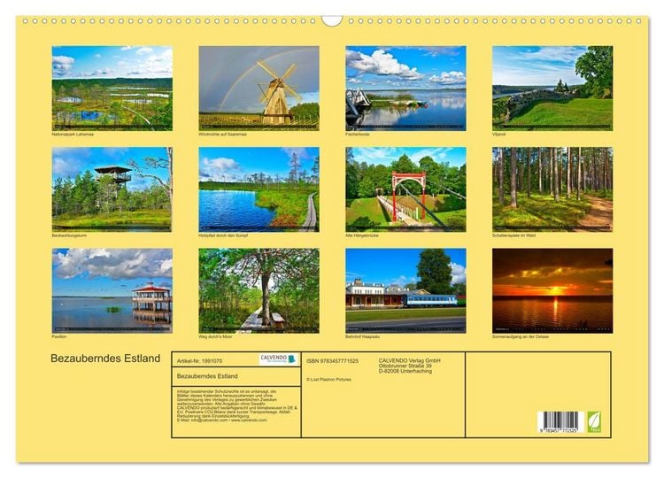 Produktbild: Bezauberndes Estland (Wandkalender 2026 DIN A2 quer), CALVENDO Monatskalender