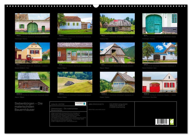 Produktbild: Siebenb&uuml;rgen &ndash; Die malerischsten Bauernh&auml;user (Wandkalender 2026 DIN A2 quer), CALVENDO Monatskalender