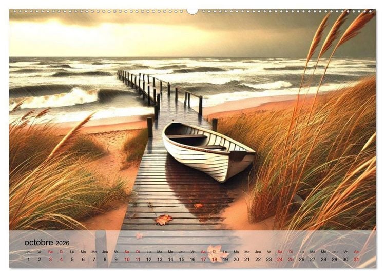 Produktbild: Chemins vers la mer (Calendrier mural 2026 DIN A2 vertical), CALVENDO calendrier mensuel