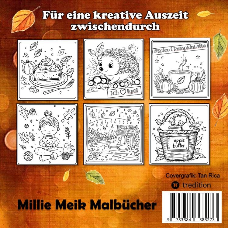 Produktbild: Herbst Malbuch f&uuml;r Erwachsene - Mini-Malbuch - Einfaches Malbuch - Herbst Ausmalbilder