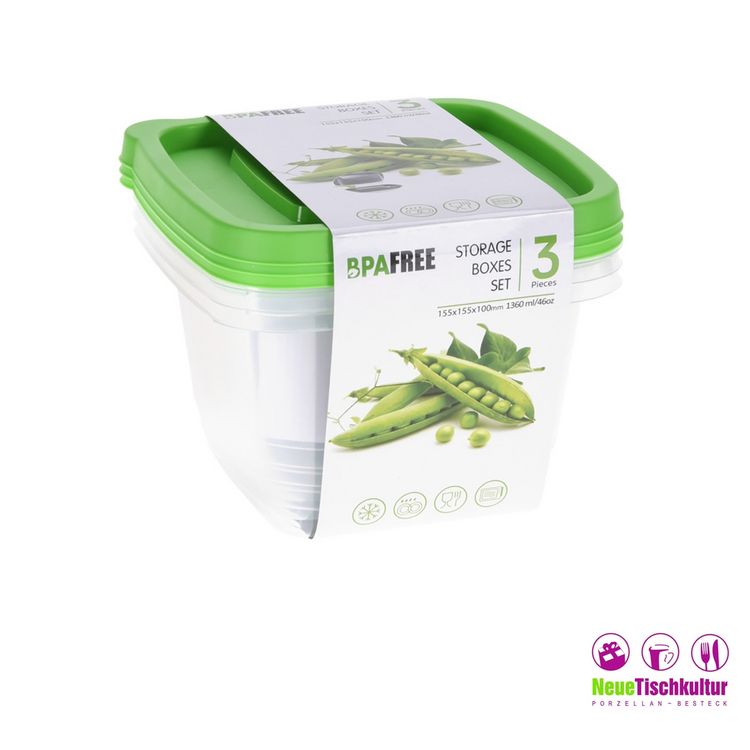 Produktbild: neuetischkultur VORRATSDOSEN SET 3-ER 1360 ML 15,5X15,5X10 CM