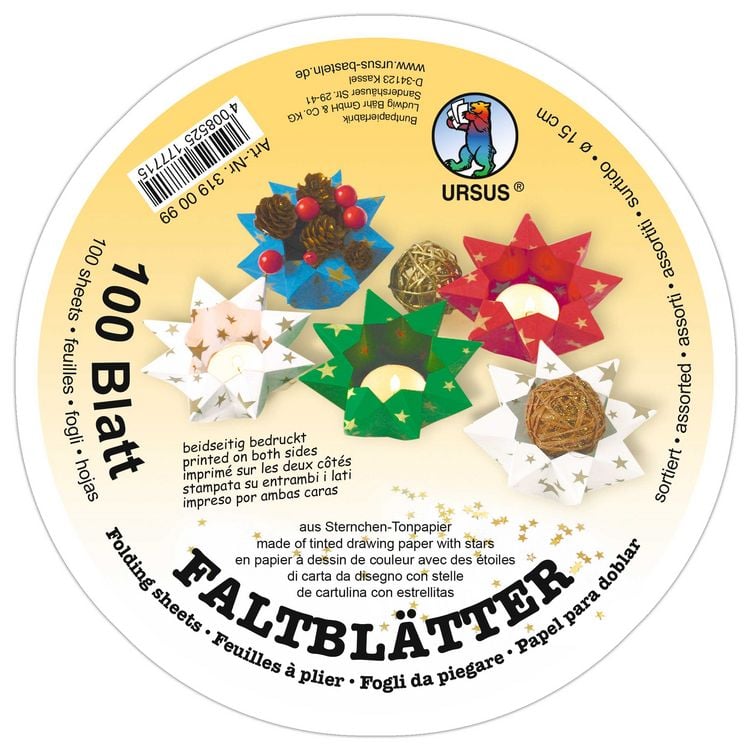 Produktbild: URSUS Faltbl&auml;tter Sternchen-Faltbl&auml;tter (90 g/m&sup2;)