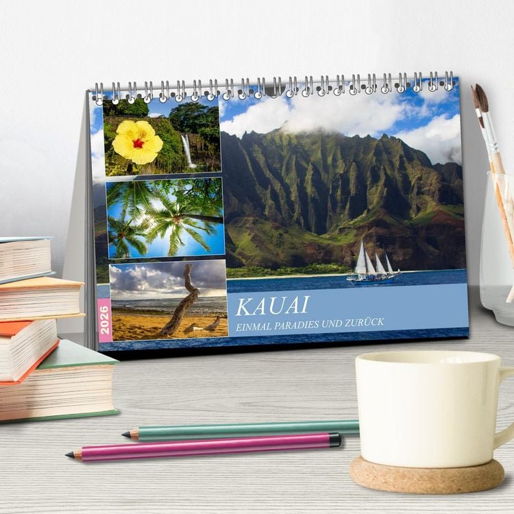 Produktbild: Kauai - Einmal Paradies und zur&uuml;ck (Tischkalender 2026 DIN A5 quer), CALVENDO Monatskalender