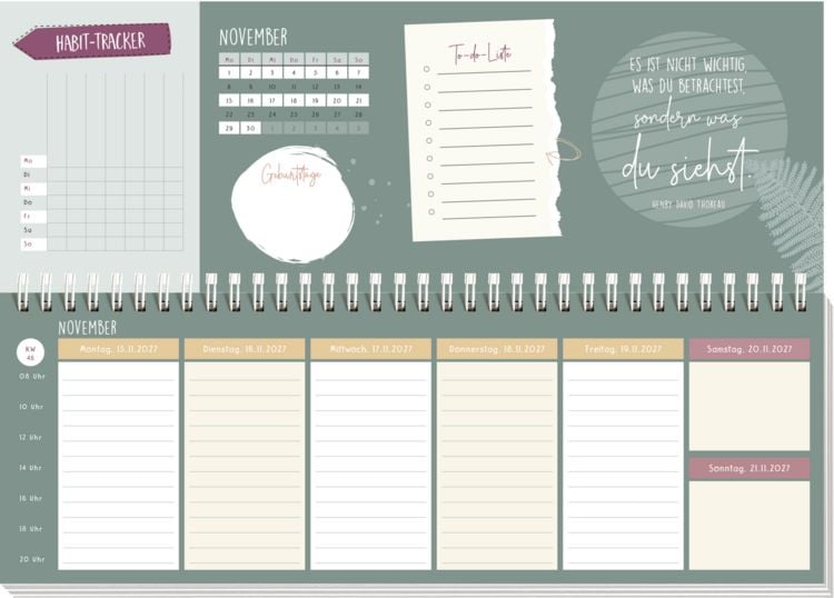 Produktbild: Tischkalender 2027 quer: Einatmen. Ausatmen. Sein.