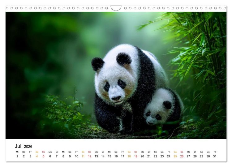 Produktbild: Panda - die Stimme der Wildnis (Wandkalender 2026 DIN A3 quer), CALVENDO Monatskalender