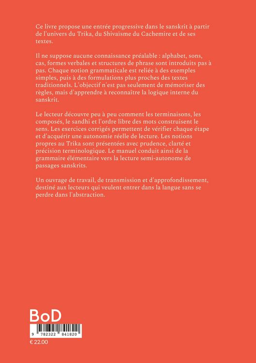 Produktbild: Apprendre le Sanskrit par les textes du Trika Saiva