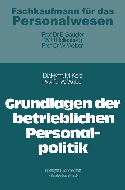 Produktbild: Grundlagen der betrieblichen Personalpolitik