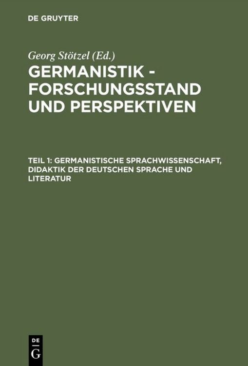 Produktbild: Germanistische Sprachwissenschaft, Didaktik der Deutschen Sprache und Literatur