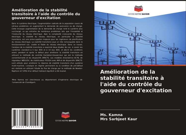 Produktbild: Am&eacute;lioration de la stabilit&eacute; transitoire &agrave; l'aide du contr&ocirc;le du gouverneur d'excitation