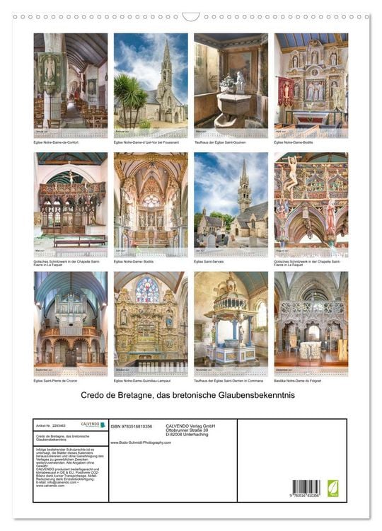 Produktbild: Credo de Bretagne, das bretonische Glaubensbekenntnis (Wandkalender 2027 DIN A2 hoch), CALVENDO Monatskalender