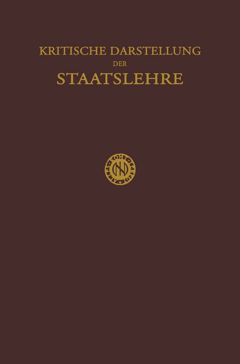 Produktbild: Kritische Darstellung der Staatslehre