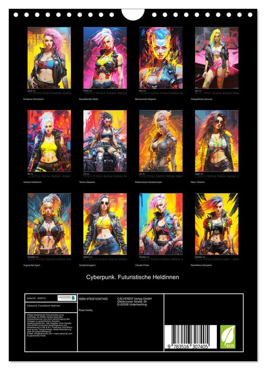Produktbild: Cyberpunk. Futuristische Heldinnen (Wandkalender 2026 DIN A4 hoch), CALVENDO Monatskalender