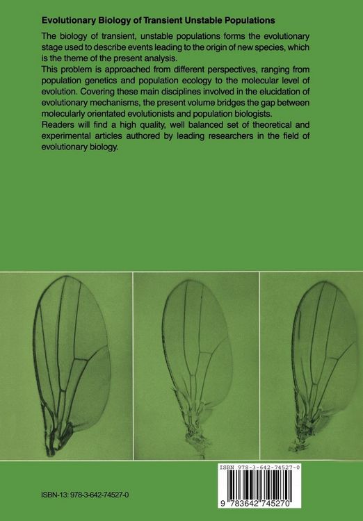 Produktbild: Evolutionary Biology of Transient Unstable Populations