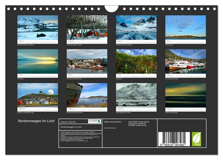 Produktbild: Nordnorwegen im Licht (Wandkalender 2026 DIN A4 quer), CALVENDO Monatskalender