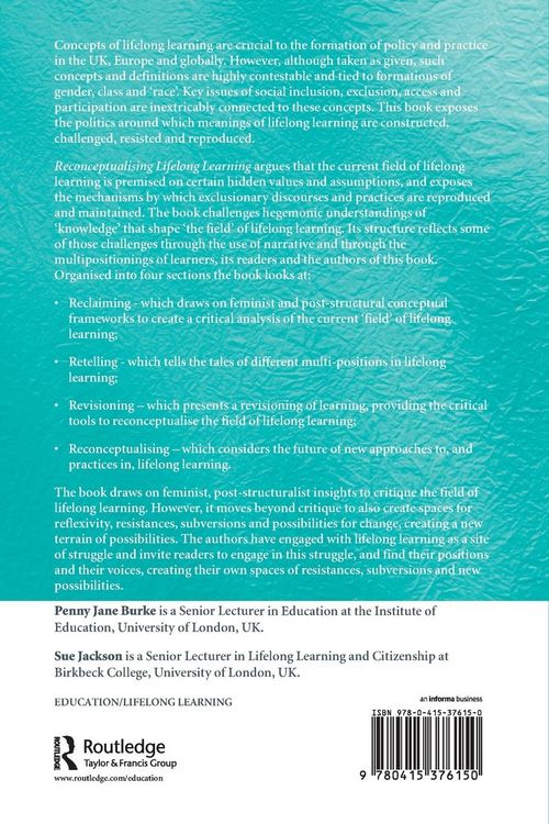 Produktbild: Reconceptualising Lifelong Learning
