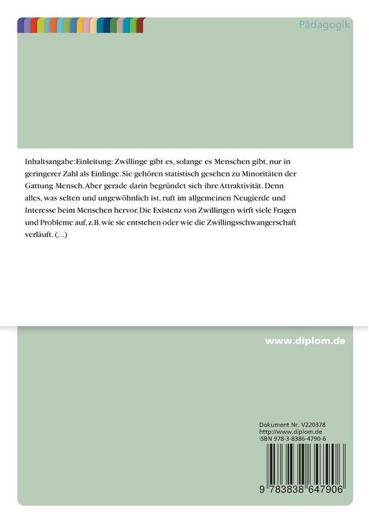 Produktbild: Zur famili&auml;ren Sozialisation von eineiigen Zwillingen bis zu sechs Jahren