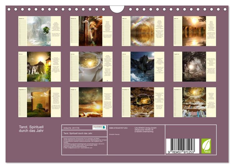 Produktbild: Tarot. Spirituell durch das Jahr (Wandkalender 2026 DIN A4 quer), CALVENDO Monatskalender