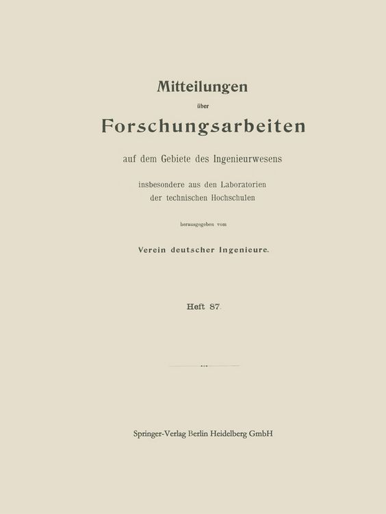 Produktbild: Mitttelungen &uuml;ber Forschungsarbeiten auf dem Gebiete des Ingenieurwesens