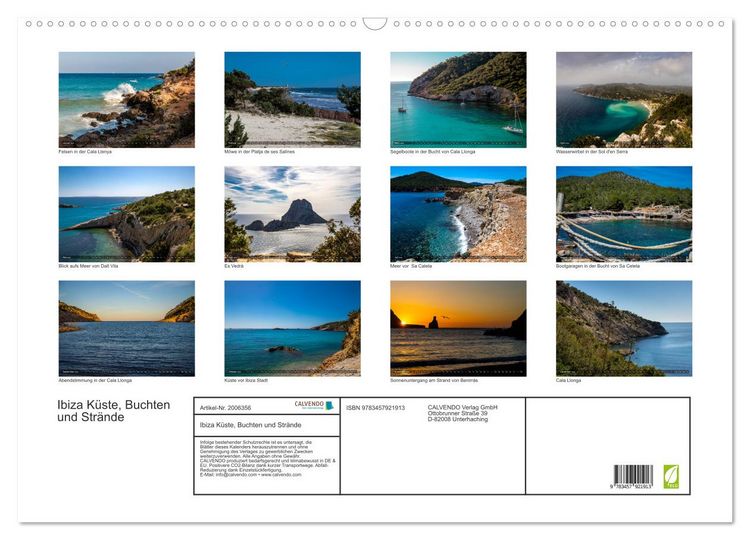 Produktbild: Ibiza K&uuml;ste, Buchten und Str&auml;nde (Wandkalender 2026 DIN A2 quer), CALVENDO Monatskalender