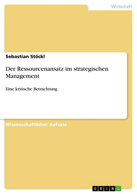 Produktbild: Der Ressourcenansatz im strategischen Management