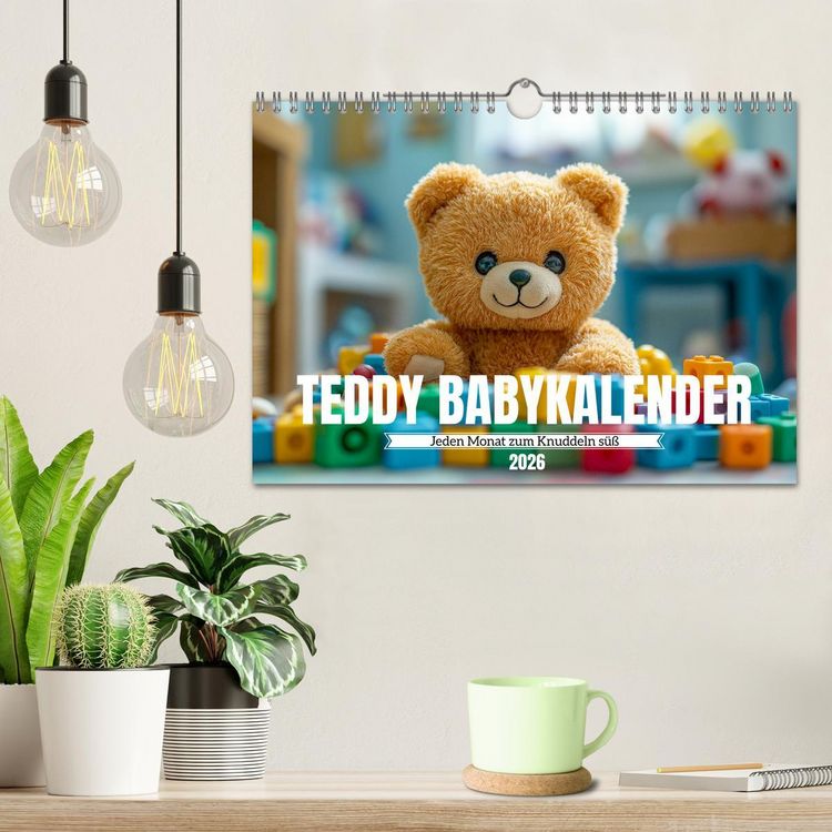 Produktbild: Teddy Babykalender - Jeden Monat zum Knuddeln s&uuml;&szlig; (Wandkalender 2026 DIN A4 quer), CALVENDO Monatskalender