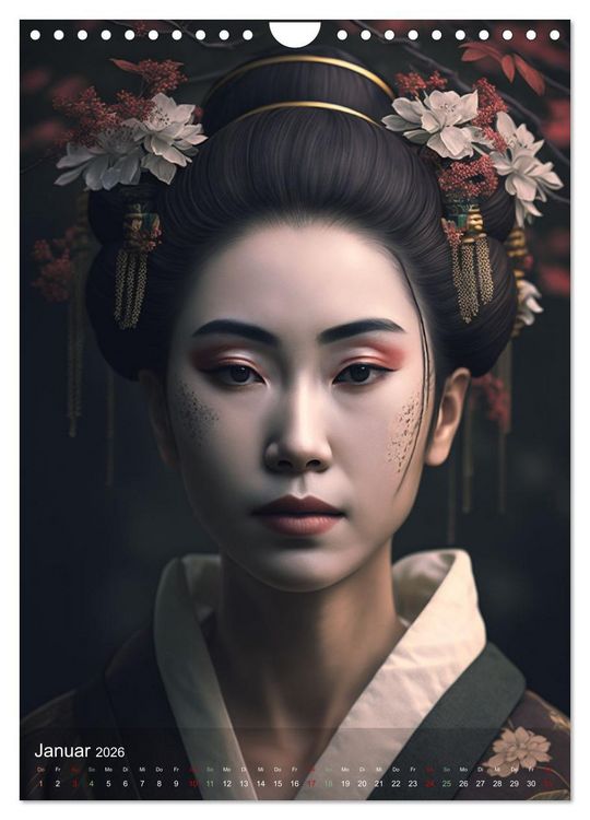 Produktbild: Wundersch&ouml;ne Portraits Japanischer Geishas (Wandkalender 2026 DIN A4 hoch), CALVENDO Monatskalender