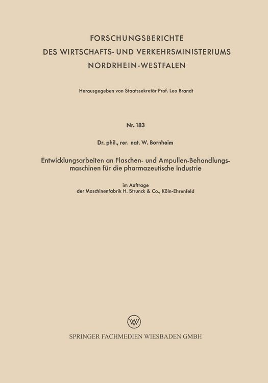 Produktbild: Entwicklungsarbeiten an Flaschen- und Ampullen-Behandlungsmaschinen f&uuml;r die pharmazeutische Industrie