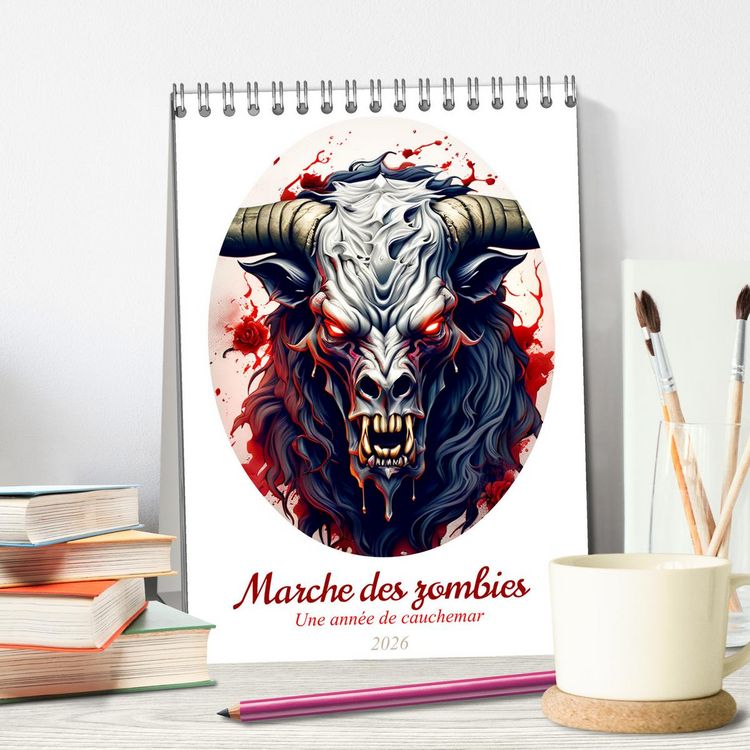 Produktbild: Marche des zombies (Calendrier de bureau 2026 DIN A5 horizontal), CALVENDO calendrier mensuel