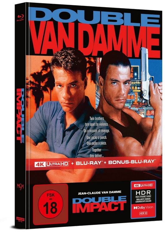 Produktbild: Geballte Ladung &ndash; Double Impact - Limitiertes Mediabook - Cover B (4K Ultra HD + Blu-ray + Bonus-Blu-ray)