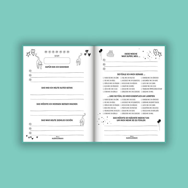 Produktbild: Mein kleines Glücklichbuch | Dankbarkeitstagebuch für Kinder | 3 Minuten Tagebuch für Kinder