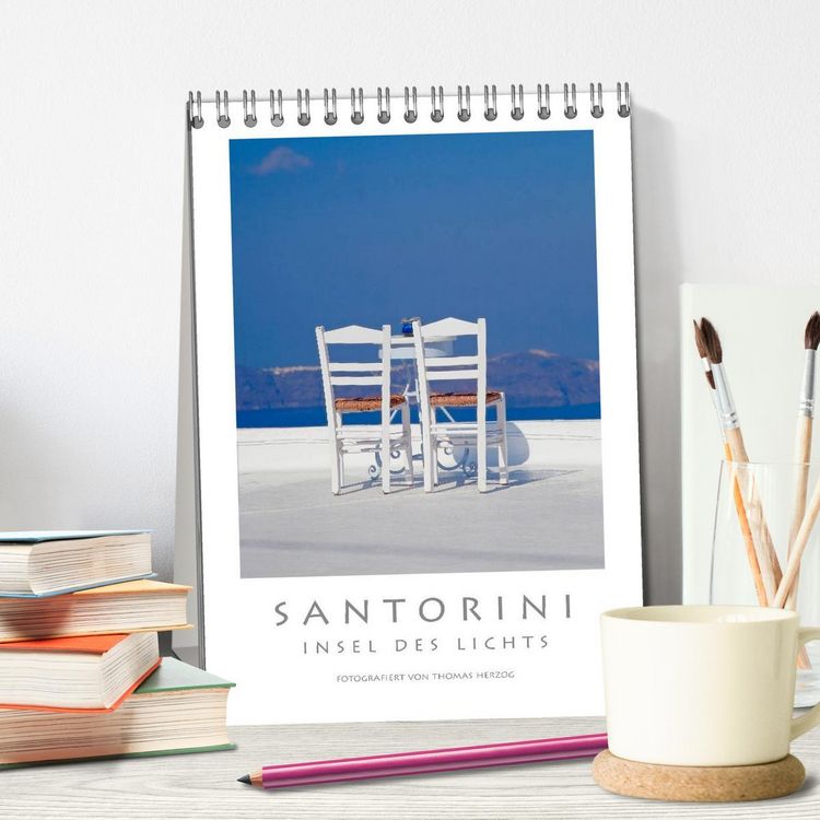 Produktbild: SANTORINI - INSEL DES LICHTS (Tischkalender 2026 DIN A5 hoch), CALVENDO Monatskalender