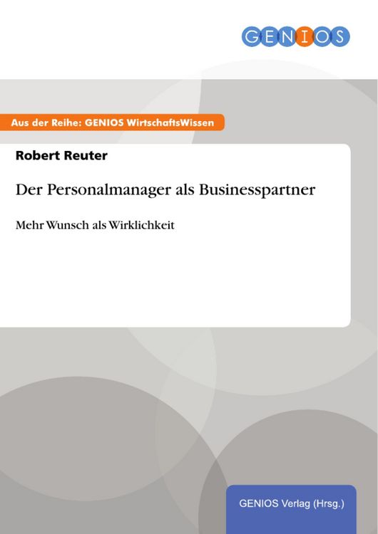 Produktbild: Der Personalmanager als Businesspartner
