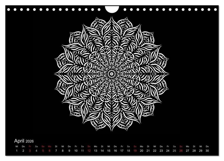 Produktbild: Entspannung und Ruhe durch Mandalas (Wandkalender 2026 DIN A4 quer), CALVENDO Monatskalender