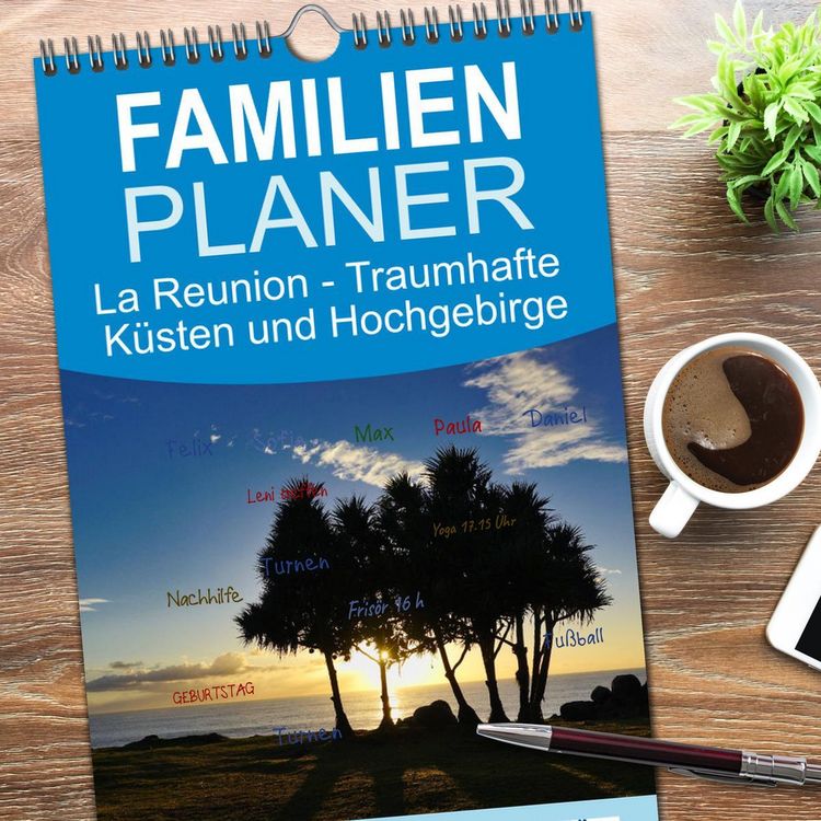 Produktbild: Familienplaner 2026 - La Reunion - Traumhafte K&uuml;sten und Hochgebirge mit 5 Spalten (Wandkalender, 21 x 45 cm) CALVENDO