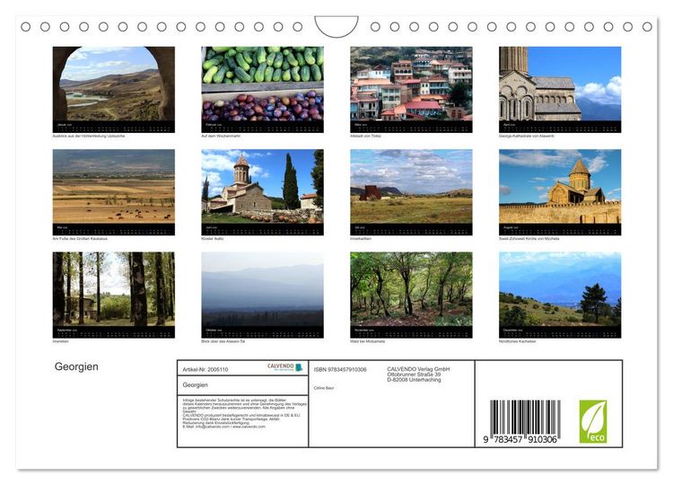 Produktbild: Georgien (Wandkalender 2026 DIN A4 quer), CALVENDO Monatskalender