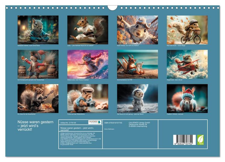 Produktbild: N&uuml;sse waren gestern &ndash; jetzt wird&rsquo;s verr&uuml;ckt! (Wandkalender 2026 DIN A3 quer), CALVENDO Monatskalender