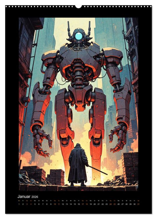 Produktbild: Cybertronic Chaos: Anime-inspirierte KI- Charaktere (Wandkalender 2026 DIN A2 hoch), CALVENDO Monatskalender