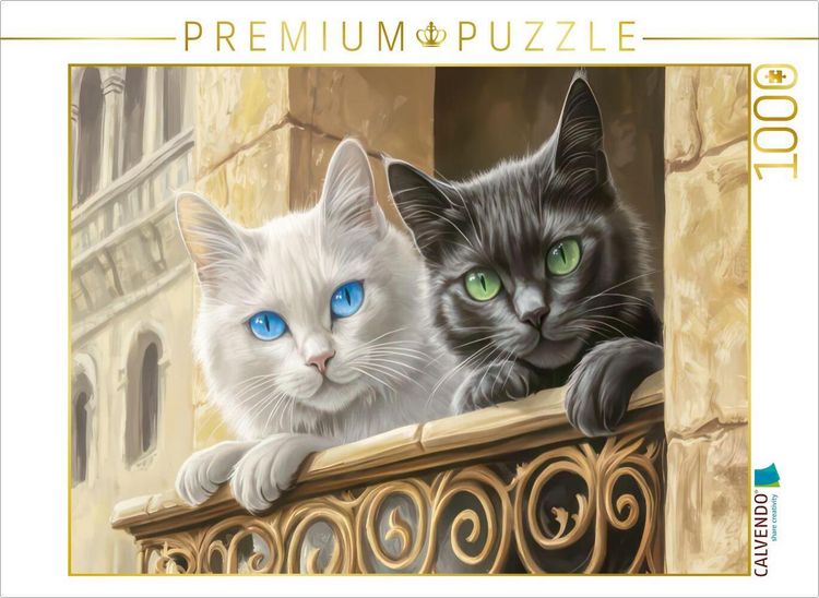Produktbild: CALVENDO Puzzle Illustrationen von Katzen | 1000 Teile Lege-Gr&ouml;&szlig;e 64x48cm Foto-Puzzle f&uuml;r gl&uuml;ckliche Stunden