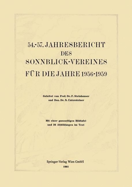 Produktbild: 54.-57. Jahresbericht des Sonnblick-Vereines f&uuml;r die Jahre 1956-1959