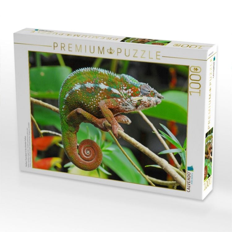 Produktbild: CALVENDO Puzzle Panther-Cham&auml;leon in leuchtenden Farben | 1000 Teile Lege-Gr&ouml;&szlig;e 64x48cm Foto-Puzzle f&uuml;r gl&uuml;ckliche Stunden
