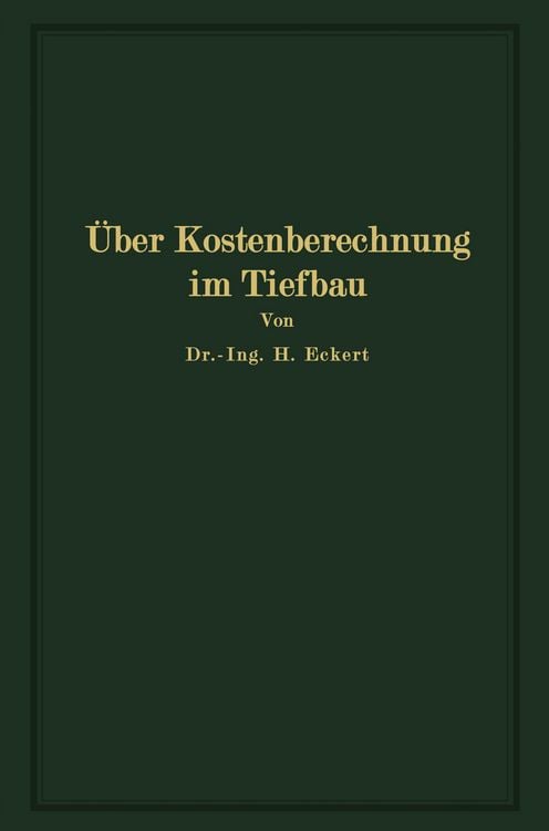 Produktbild: &Uuml;ber Kostenberechnung im Tiefbau