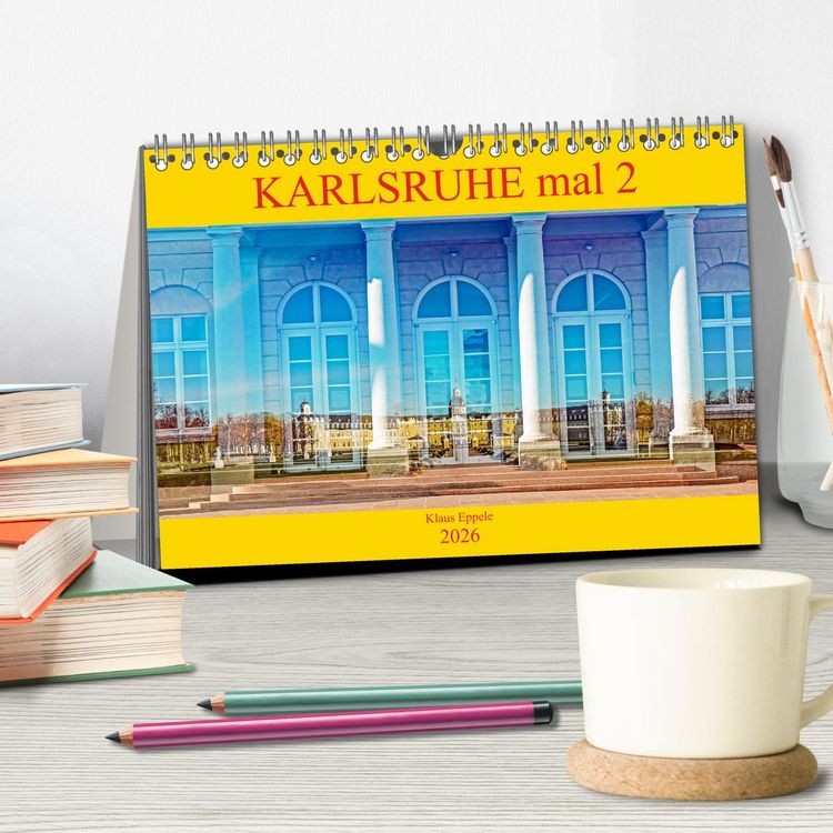 Produktbild: Karlsruhe mal 2 (Tischkalender 2026 DIN A5 quer), CALVENDO Monatskalender