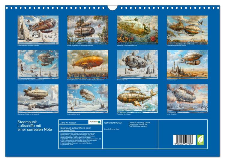 Produktbild: Steampunk Luftschiffe mit einer surrealen Note (Wandkalender 2026 DIN A3 quer), CALVENDO Monatskalender